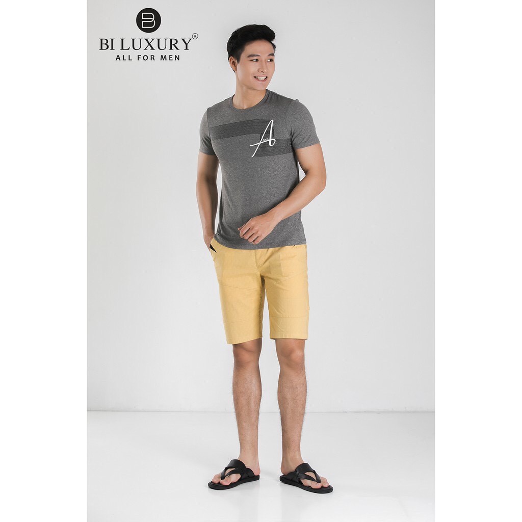 Áo phông nam Biluxury APKH060GHS màu ghi trẻ trung vải kháng khuẩn thấm hút mồ hôi đẳng cấp | BigBuy360 - bigbuy360.vn