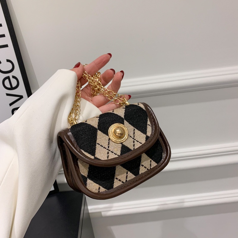 Túi Đeo Chéo Hình Vuông Cỡ Nhỏ Phối Dây Đeo Sợi Xích Thời Trang Cho Nữ 2022