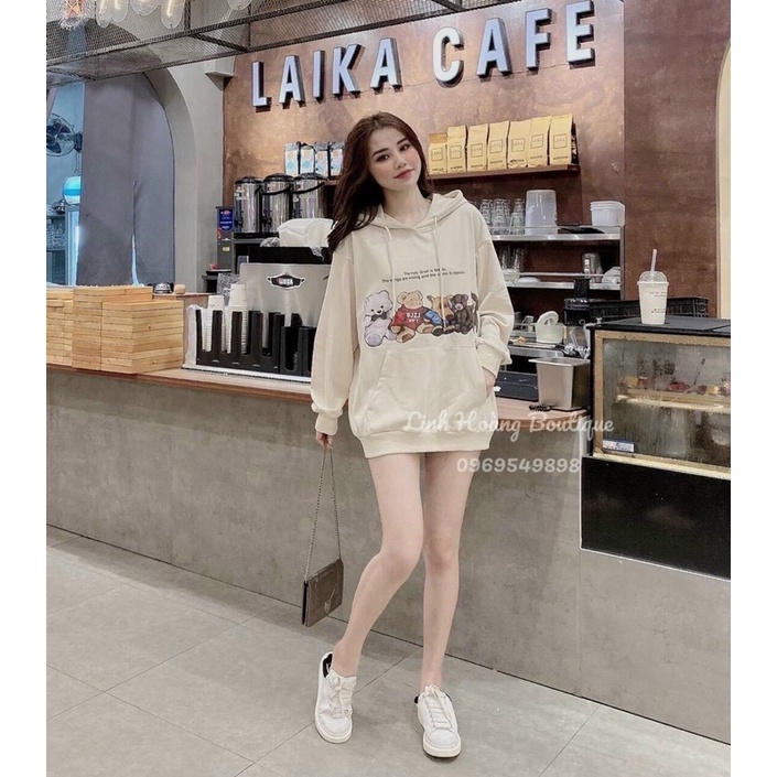 Áo hoodies nỉ bông gấu 2m