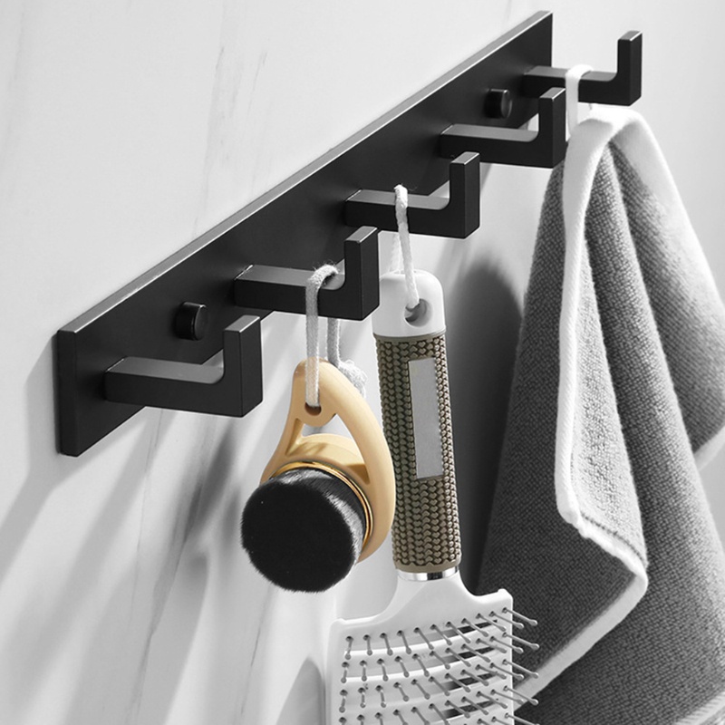 Bộ 3 / 4 / 5 / 6 Móc Treo Khăn / Nón / Áo Khoác / Khăn Tắm Màu Đen Tiện Dụng