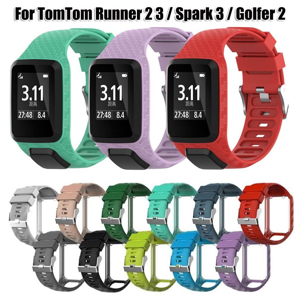 BTLIMER Dây Đeo Thay Thế Chất Liệu Silicon Màu Trơn Cho TomTom Runner 2 3 Spark 3 Adventurer GPS