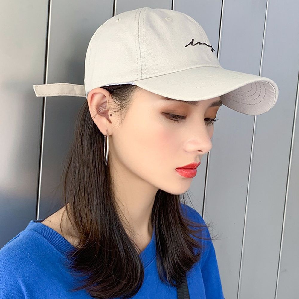 Mũ Lưỡi Trai Cotton Thêu Chữ Đơn Giản Thời Trang Mùa Hè Cho Nam Và Nữ