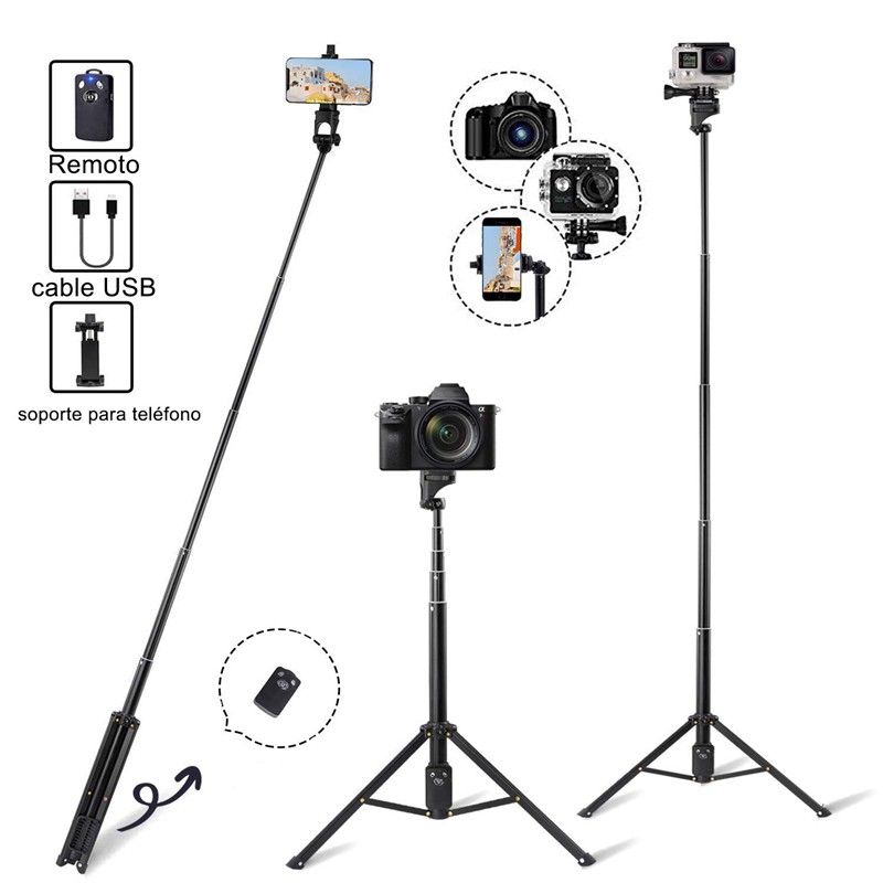 Selfie Stick Tripod, 54 Inch Extendable Camera Tripod for Cellphone and Gopro,For Compatible with IPhone Xs/Xr/Xs Max/X/8/8Plus/7/Galaxy Note 9/S9/Huawei/Google/Xiaomi