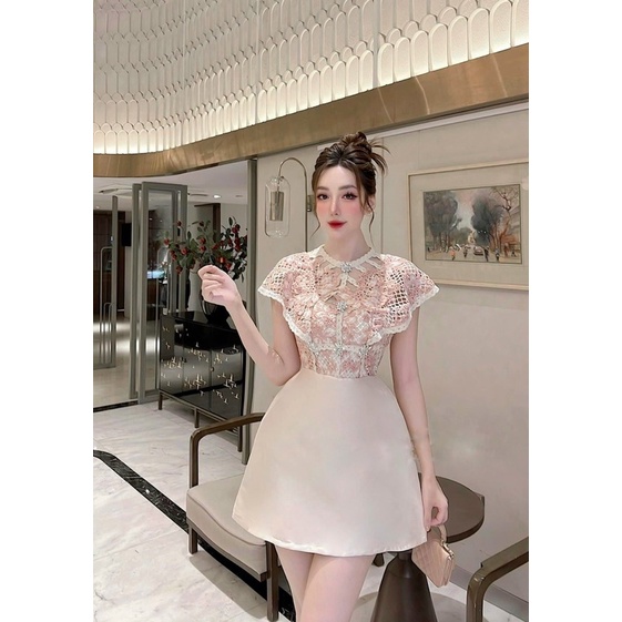 Váy ren phối tacta