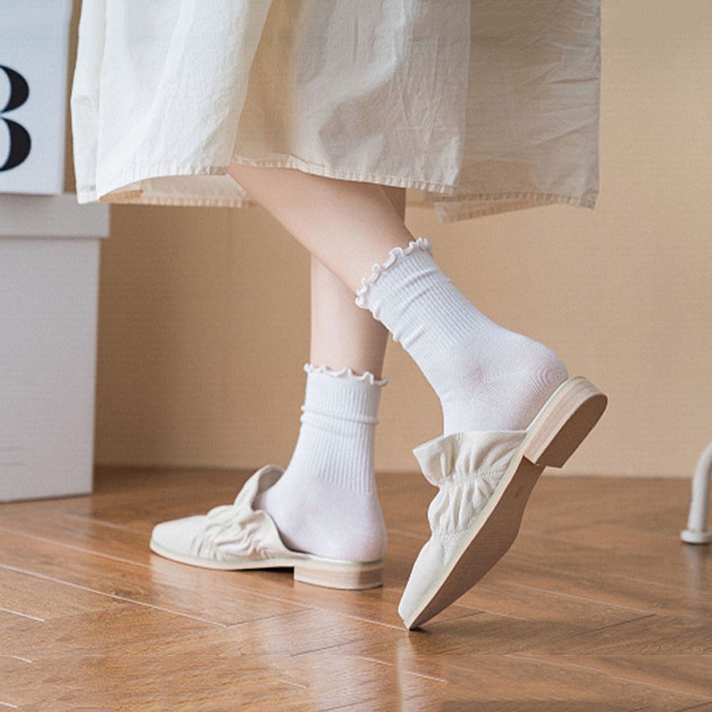 Vớ Cotton Cổ Cao Màu Sắc Ngọt Ngào Thời Trang Harajuku Cho Nữ