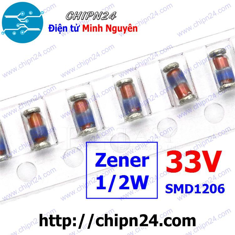 [10 CON] Diode Zener Dán 1/2W 33V LL34 SMD1206 ZMM33V (33V 0.5W)