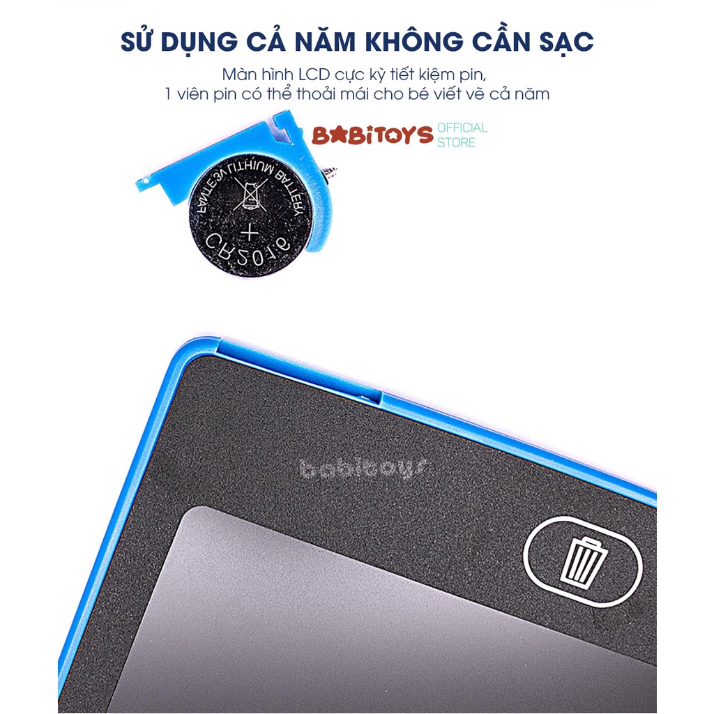 Bảng viết tự xóa, bảng vẽ thông minh LCD tự xóa cho bé tập vẽ sáng tạo 8.5 inch, 10 inch, 12 inch