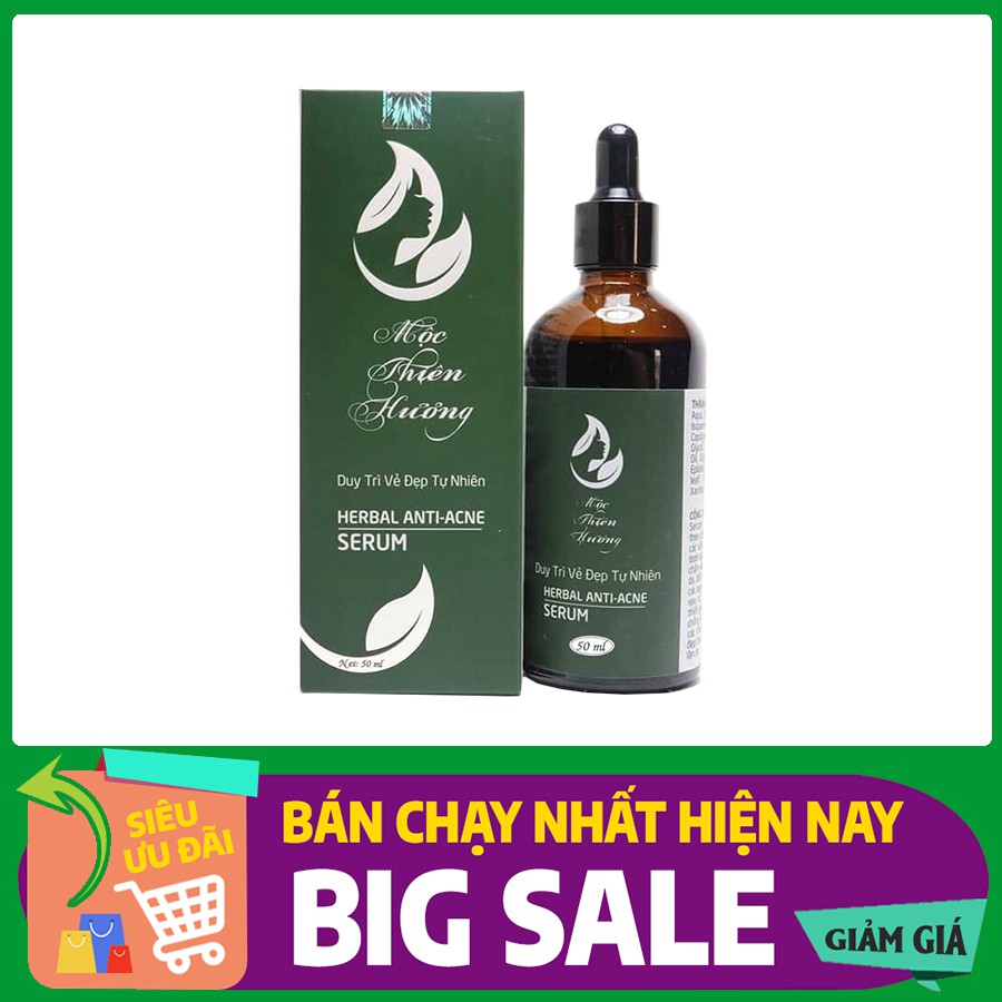 Serum Xóa Mụn Sạch Thâm Tái Tạo, Trắng Da - Herbal Anti Acne Serum 50ml Mộc Thiên Hương