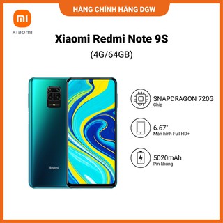 Điện Thoại Thông Minh XIAOMI REDMI NOTE 9S| 4G| 64G- Hàng Chính Hãng Phân Phối Bởi Digiworld