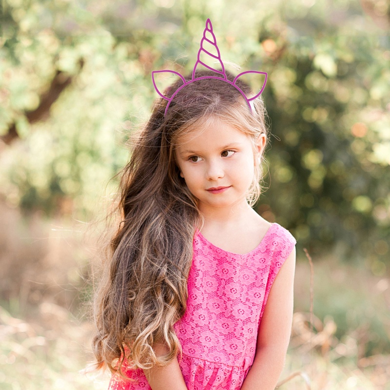 Băng Đô Tai Mèo Đính Sừng Kỳ Lân Đáng Yêu Cho Bé