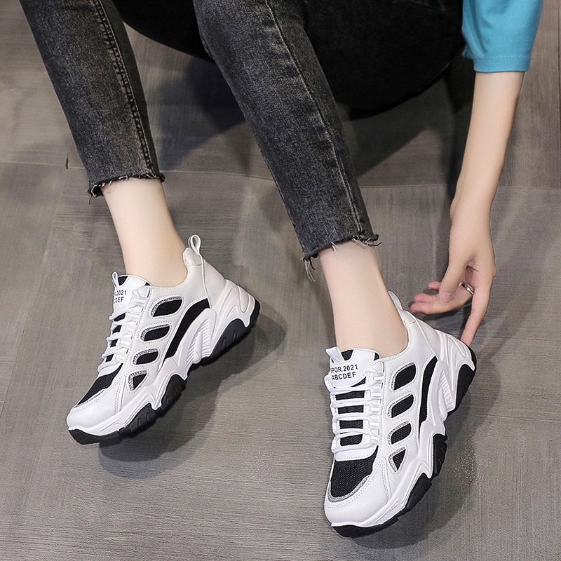 Giày Thể Thao Nữ FREESHIP Giày Ulzzang Nữ Hàn Quốc Đế Độn 5 cm Tăng Chiều Cao G 155