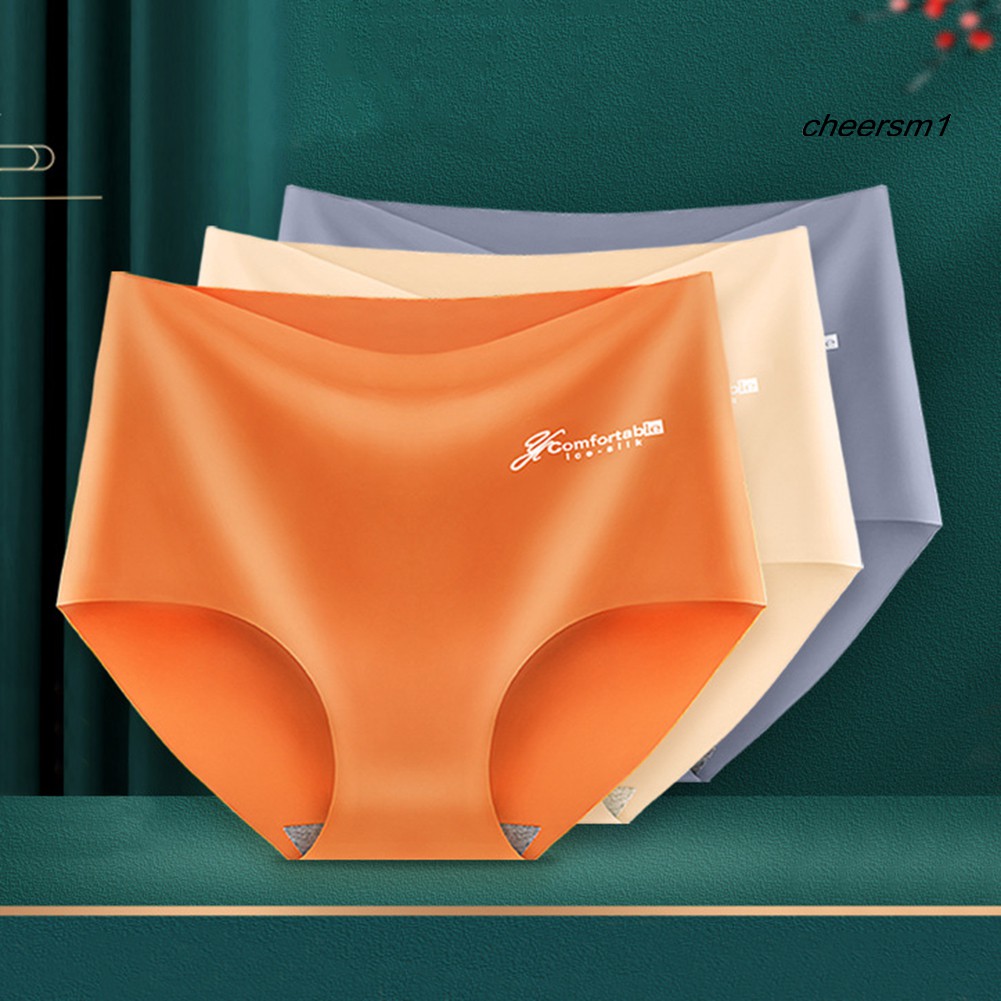 Nội y bộ đồ lót Women Seamless Stretchy Breathable Letter Print Solid Color Underwear Briefs