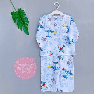 [size 12: 27-32kg] Đồ bộ cho bé trai vải tole lanh Tay dài quần dài-Tiệm nhà Nghi Linh