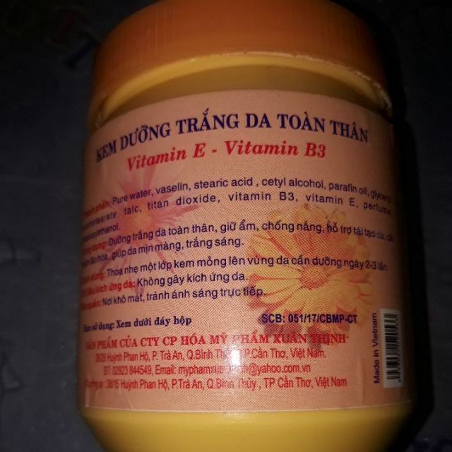 Kem Dưỡng Trắng Da Toàn Thân Thanh Xuân