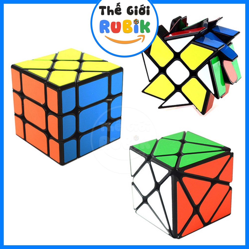 Combo 3 Rubik Fisher Axis Windmill Biến Thể Rubic 3x3 Đồ Chơi Thông Minh | Thế Giới Rubik