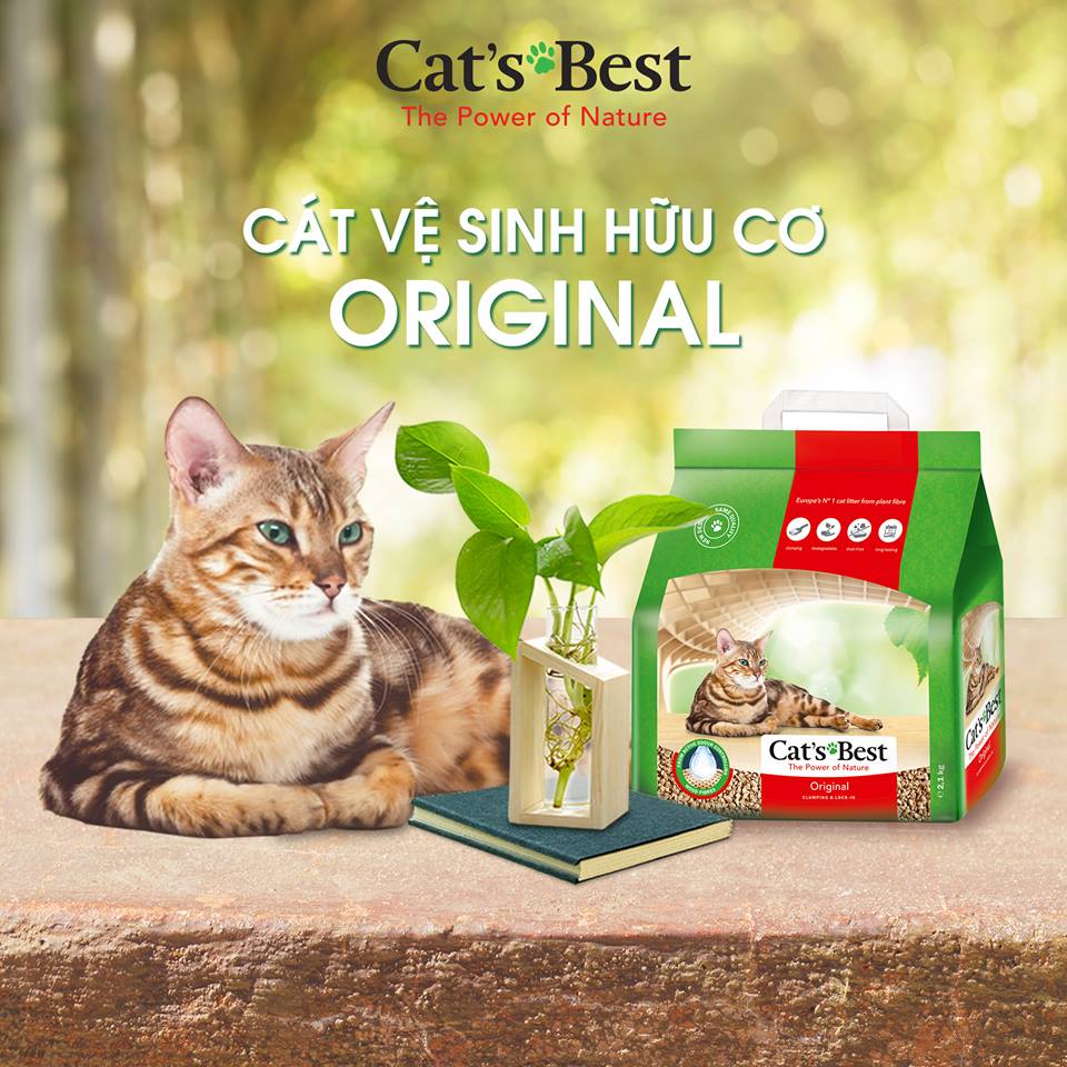Cát gỗ Cat's Best Original vón cục cho mèo, 13kg