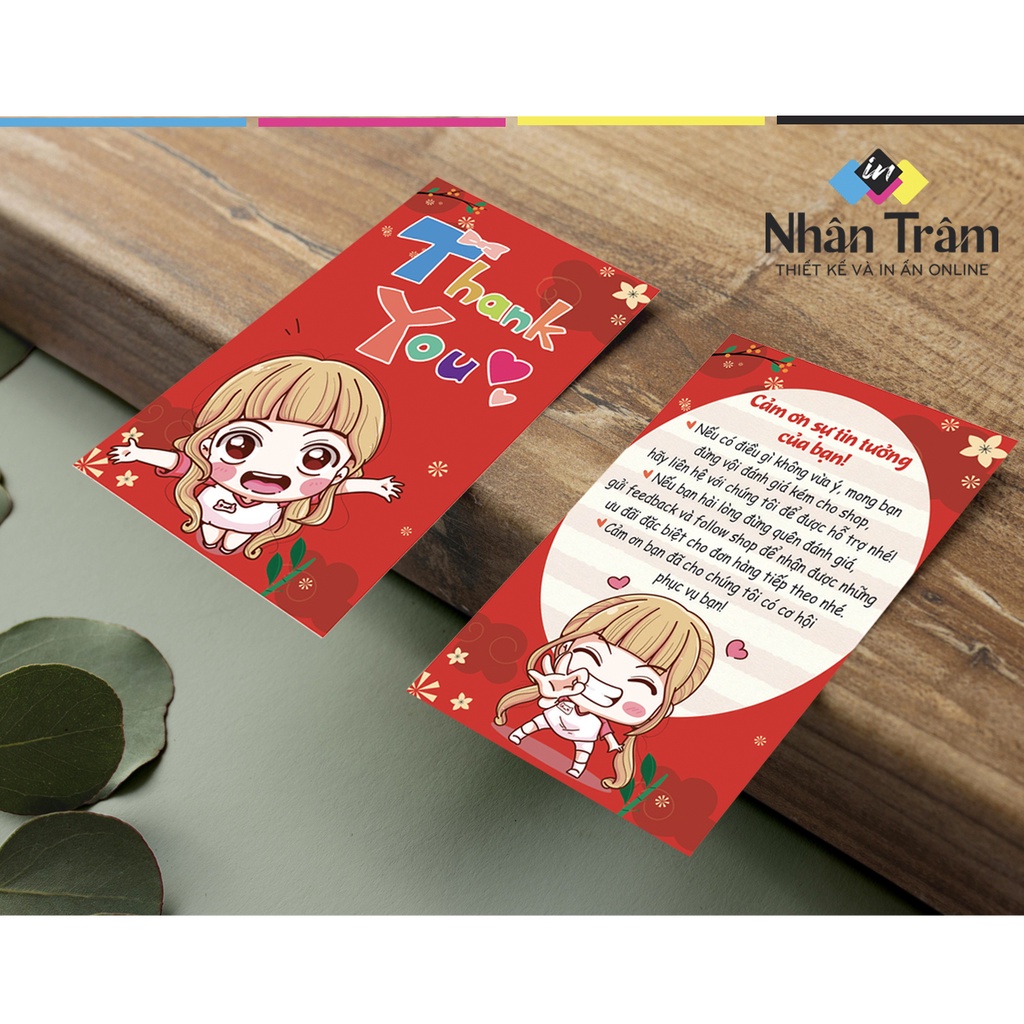 100 Thiệp cảm ơn khách hàng hình trái tim, card thank you