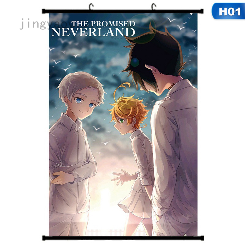 Tranh Treo Tường Trang Trí Hình Yakusoku No Neverland Norman Emma Ray