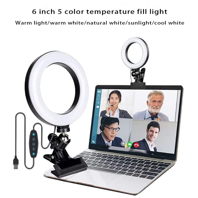 Vòng Đèn Selfie 6 inch Với 5 Màu Mini Dùng Để Trang Điểm / Phát Trực Tiếp