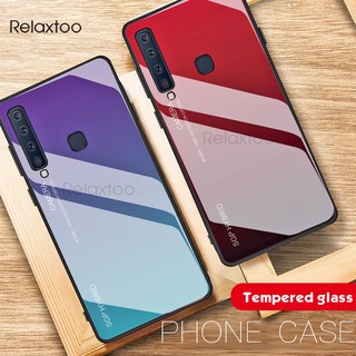 Ốp lưng kiểu mặt cường lực loang màu cho điện thoại Samsung Galaxy A6 A8 Plus A6+ A8+ A7 A9 2018 A750 A50 A30 s A20 A30S A50S M10 M20