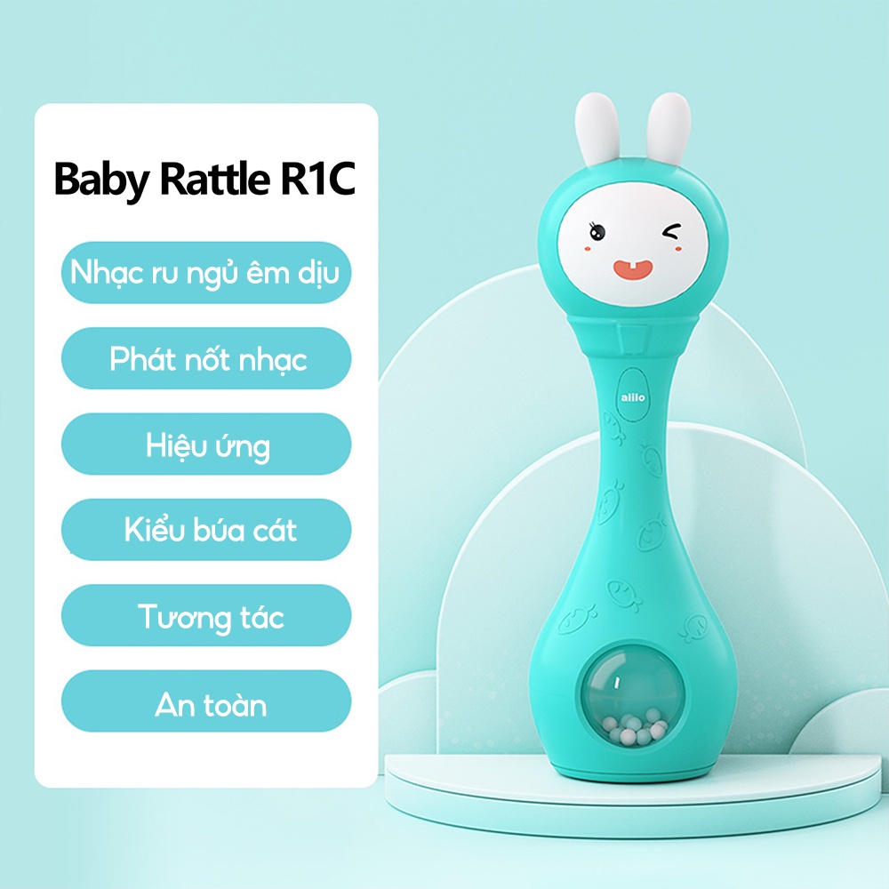 Lục lạc phát nhạc giáo dục cho trẻ Alilo Melody Rattle R1C - Hàng chính hãng - Đồ chơi giáo dục sớm, kích thước nhỏ gọn