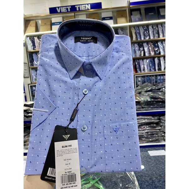 Áo sơ mi ngắn tay ♥️ FREESHIP ♥️ Áo Vitino lai bầu dáng ôm trẻ trung, mẫu hoạ tiết