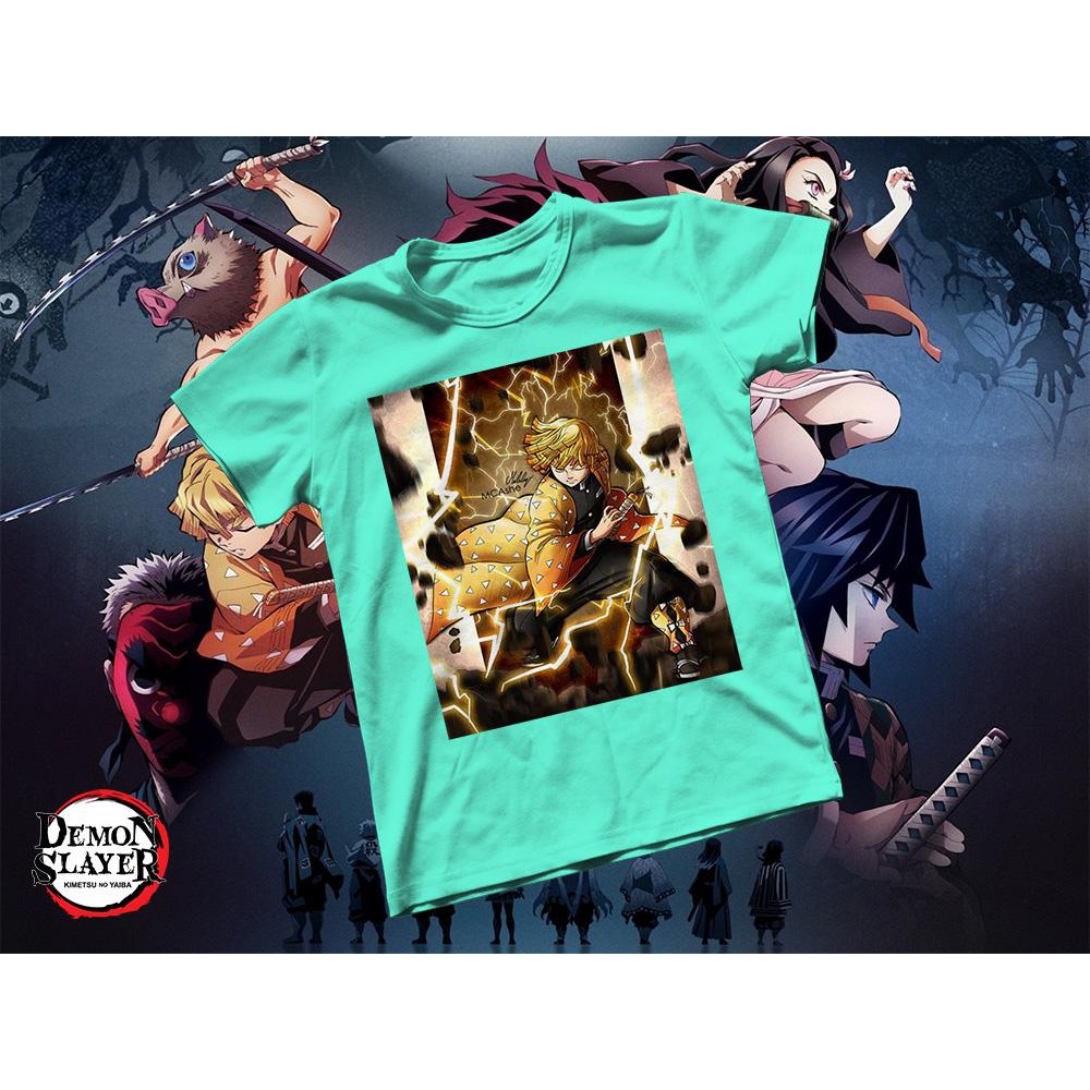 Áo thun Cotton Unisex - Anime - Kimetsu no Yaiba - Lôi tức Zenitsu