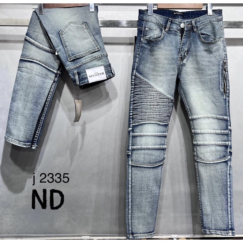 Quần jean biker nam co dãn có hoạ hoạ tiết khoá mã j2221, Quần bò thời trang phong cách hàn quốc btshop từ 45 đến 75 kg