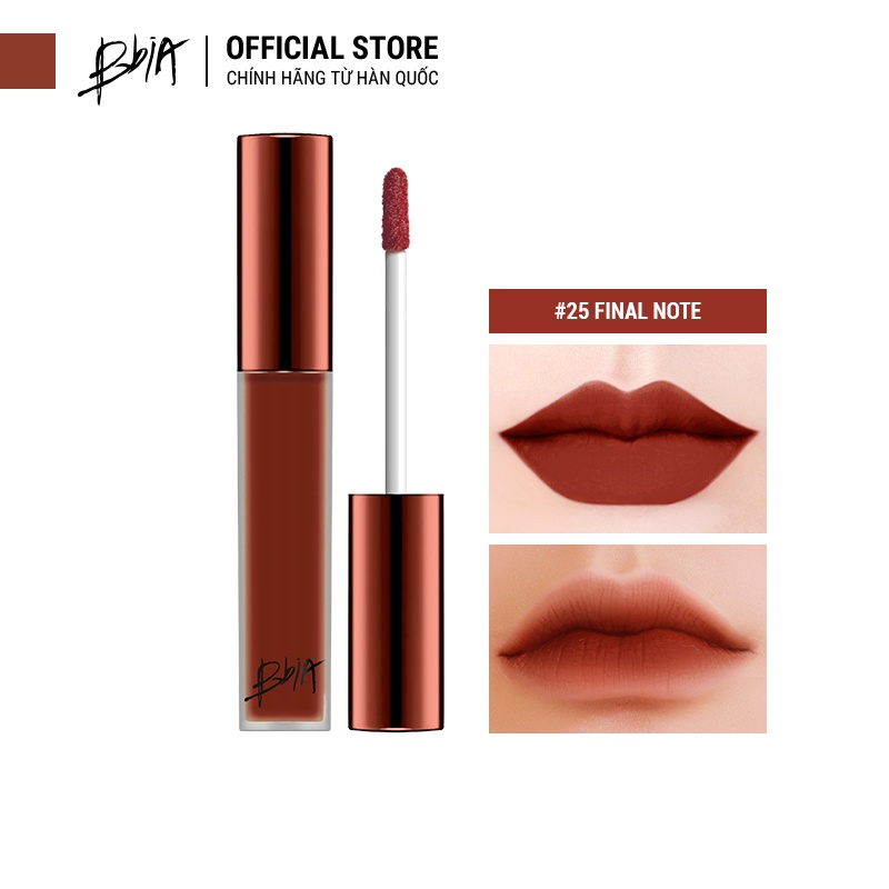 Son kem lì Bbia Last Velvet Lip Tint Version 5 - 24 Trendy Note (màu hồng đất ánh cam nhẹ) 5g - Bbia Official Store