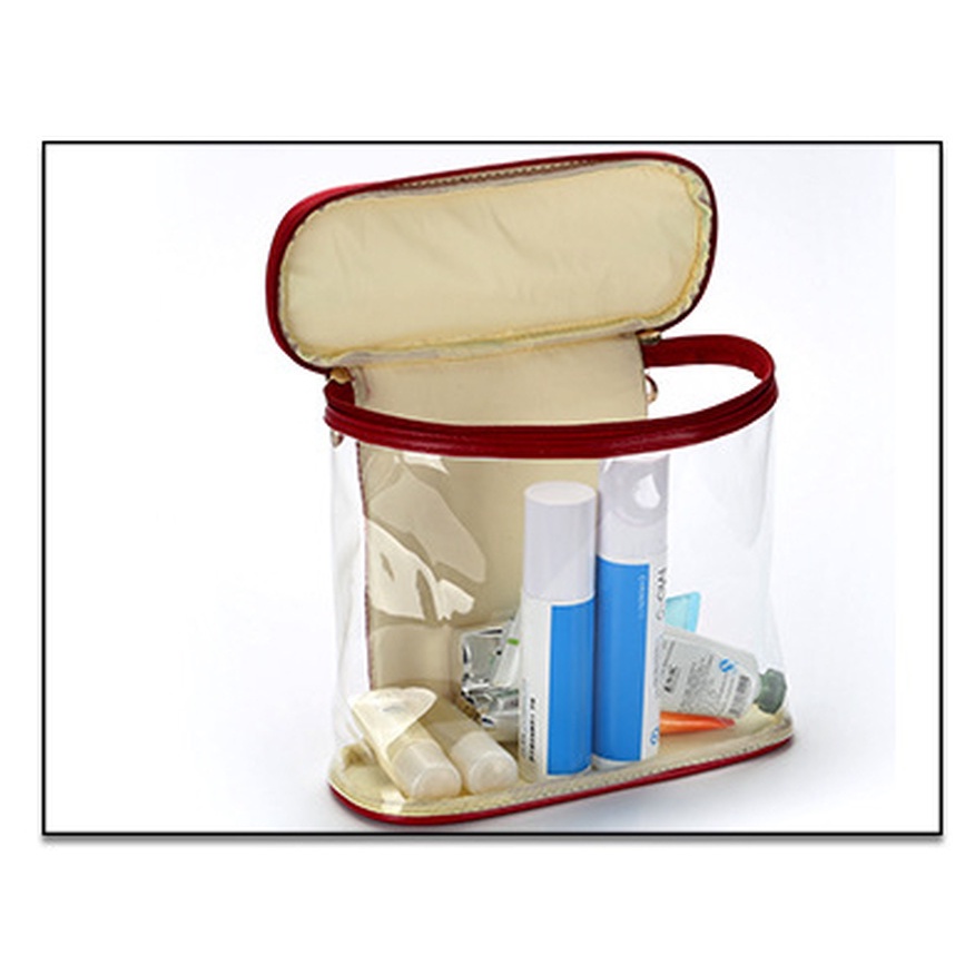 Túi Đựng Mỹ Phẩm Xách Tay Bằng Nhựa PVC Trong Suốt Cỡ Lớn