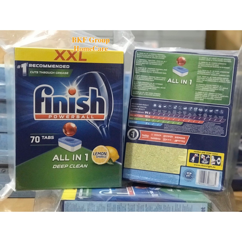 Viên Rửa Chén Bát Ly Finish all in 1 Loại 70 viên Dùng Cho Máy Rửa Bát