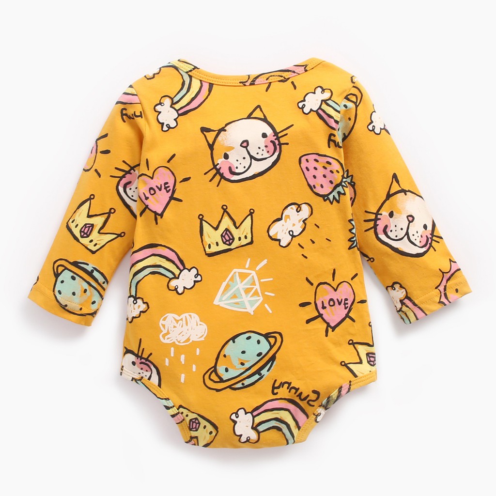 Sanlutoz Áo Liền Quần Dài Tay Chất Liệu Cotton In Hình One Piece Dành Cho Trẻ Nhỏ