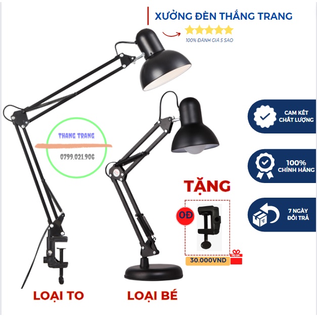 Đèn bàn học, Đèn Kẹp Bàn Học Kèm Bóng LED Chống Cận Bảo Vệ Mắt LED THẮNG TRANG