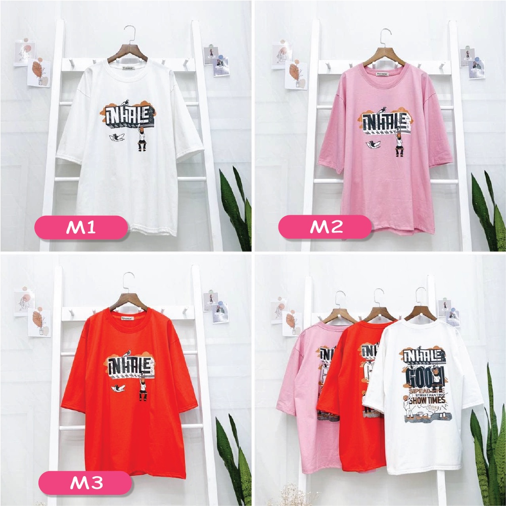 Áo thun tay lỡ Ulzzang chất cotton phom rộng unisex [Nhiều Mẫu LIST23] - Tee Tshirt Kyubi ATTL23