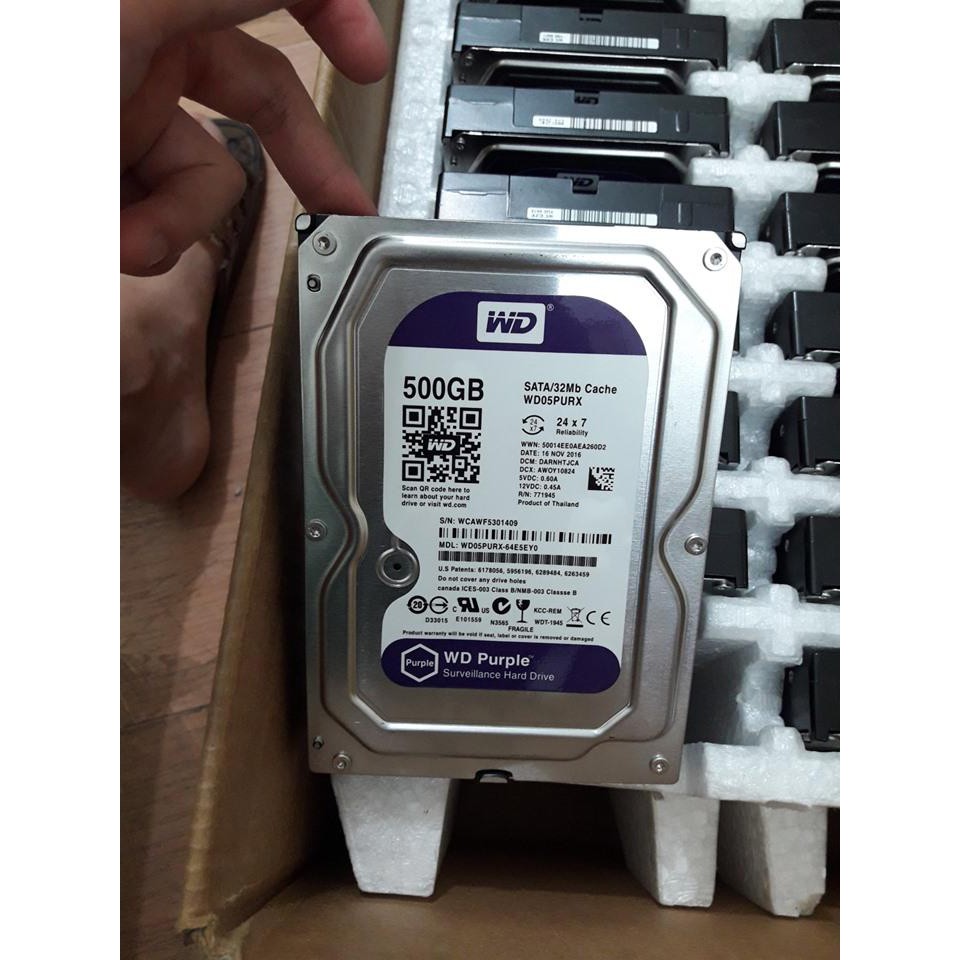 Ổ cứng HDD WD Purple 500GB - Bảo Hành 24 Tháng [hana]