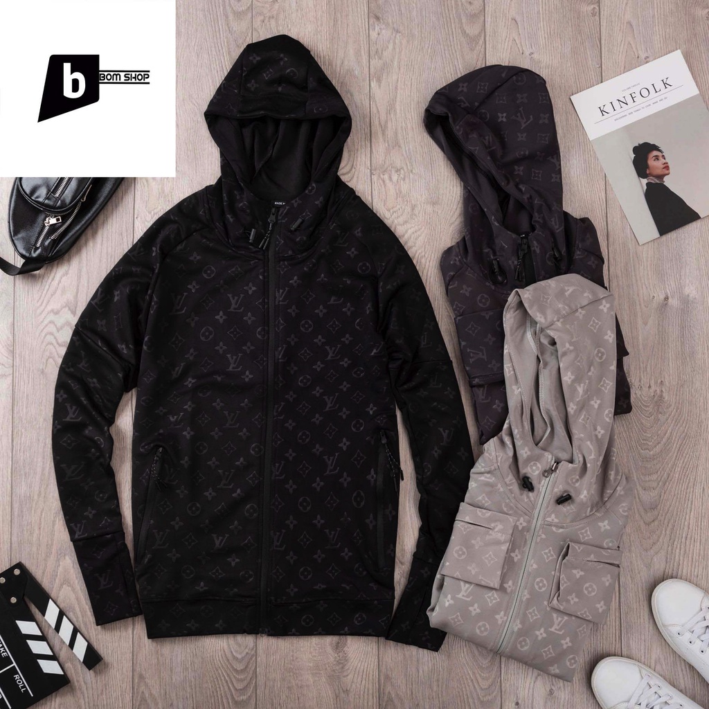 Áo chống nắng nam ép vân ô vuông