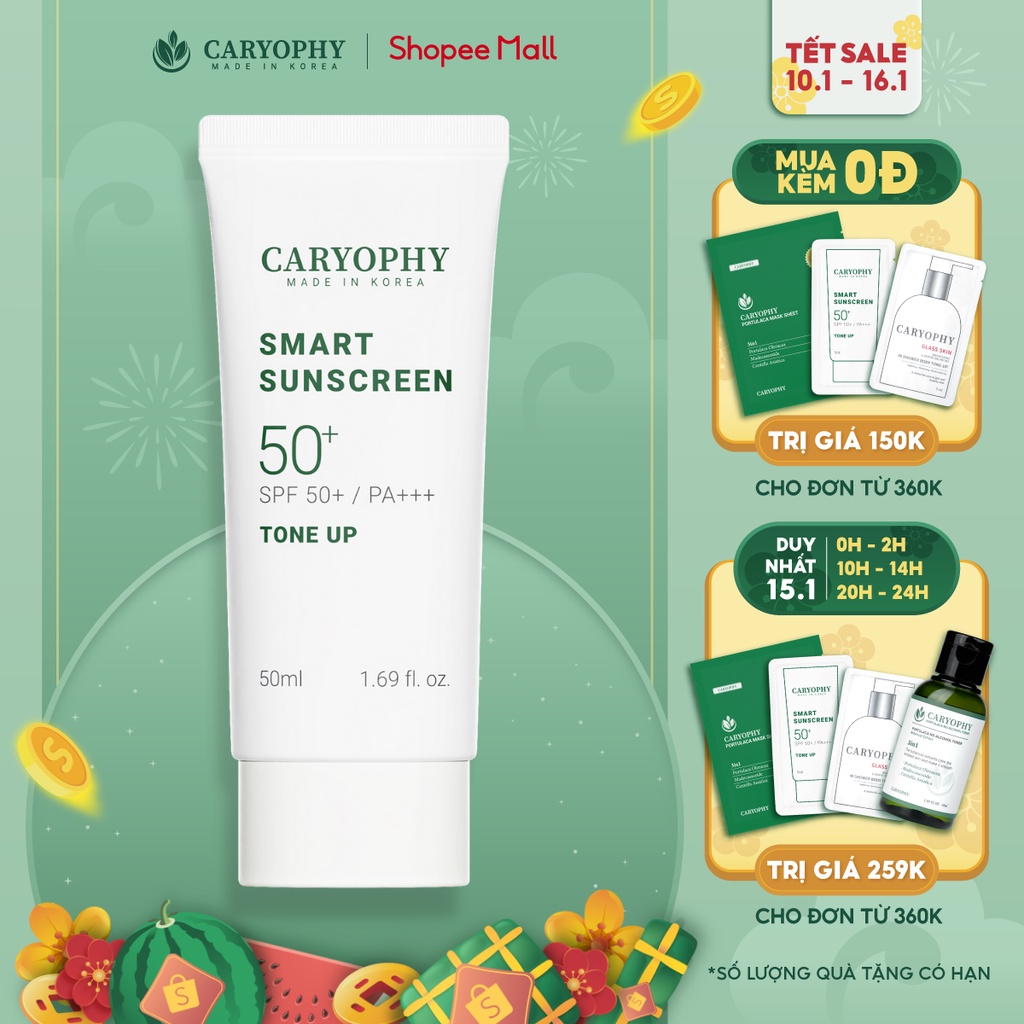 Kem chống nắng ngừa mụn Caryophy Smart Tone-up Sunscreen 50ML