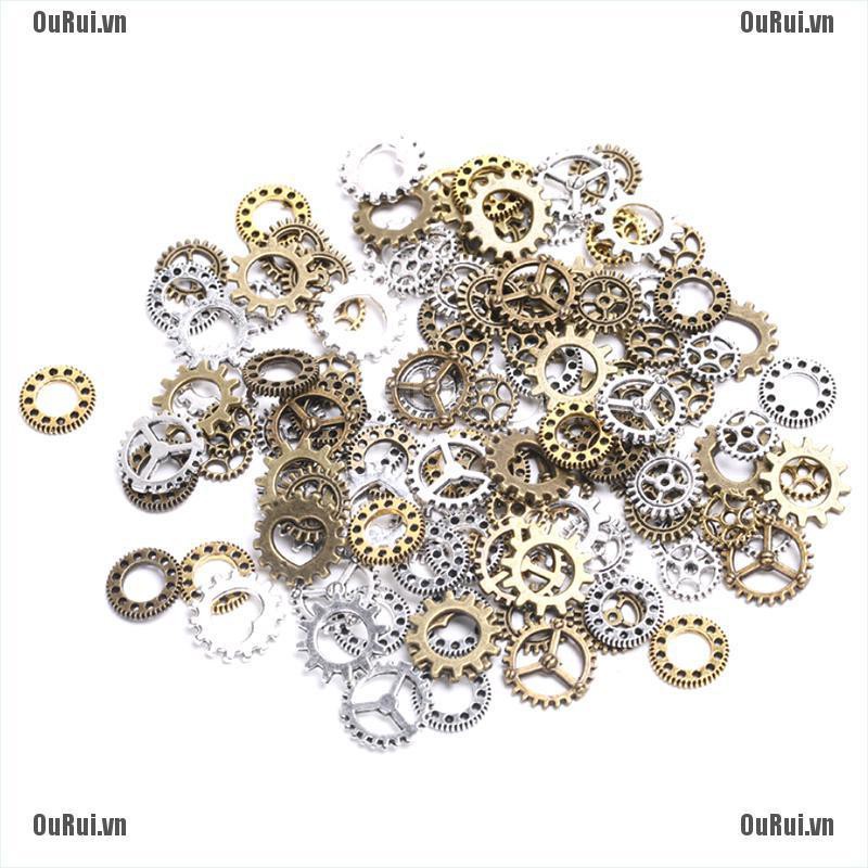 {FCC}CHARMS Set 100 Mặt Dây Chuyền Hình Bánh Răng Cổ Điển Độc Đáo{OuRui.vn}