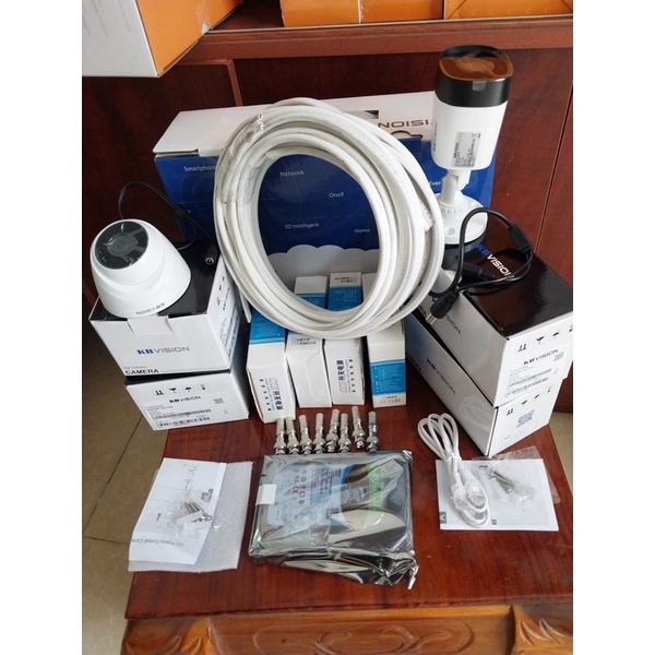 trọn bộ 4 camera kbvision 1080p 2mp &quot;, hàng chính hãng