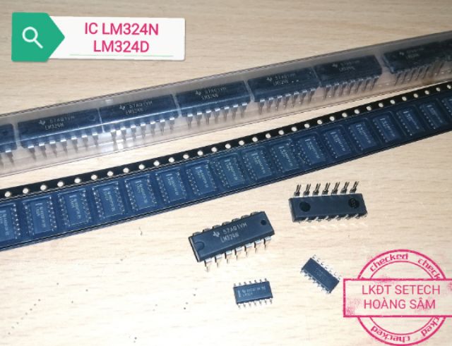LM324 IC tương tự OPAmps chính hãng TI chân cắm DIP(14),chân dán SOIC(14)