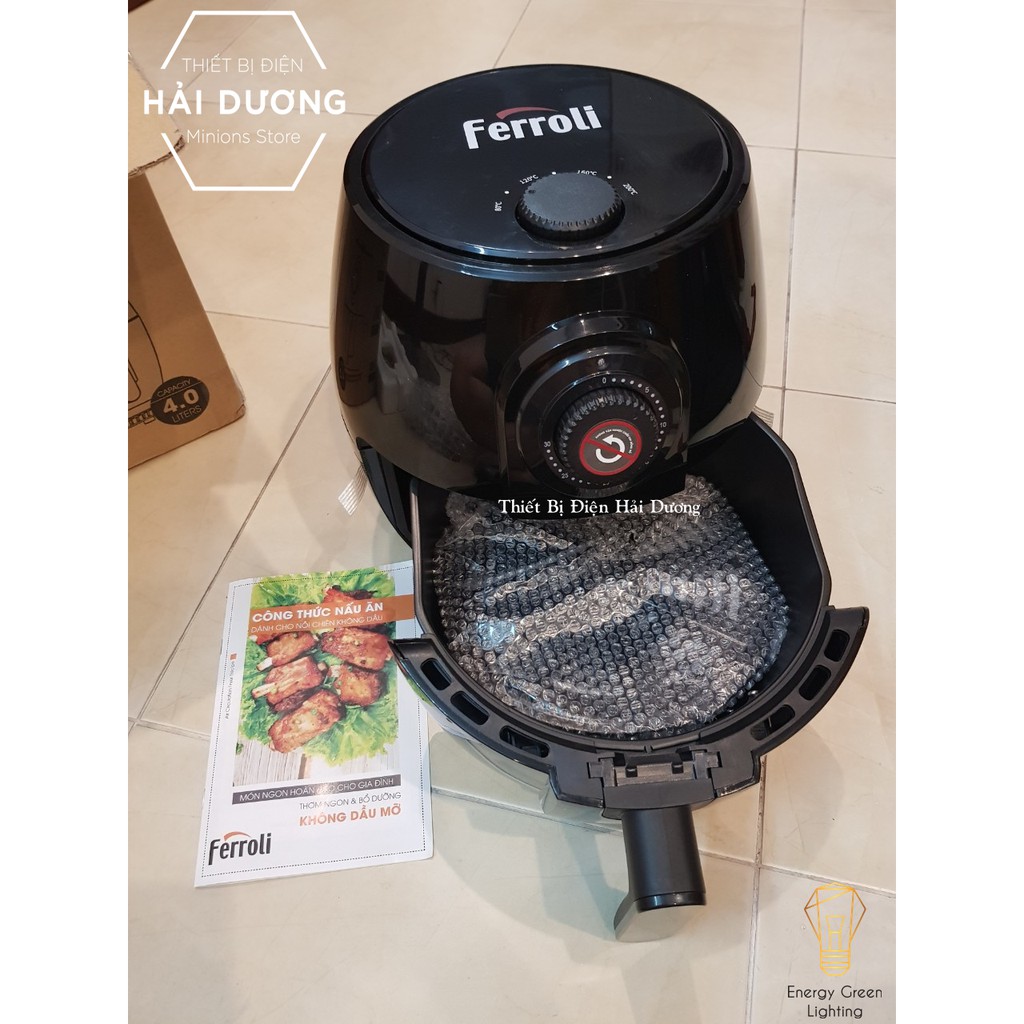 Nồi Chiên Không Dầu Ferroli FAF4.0M 4.0L 1400W - Loại Bỏ 80% Chất Béo, Chống Dính Hoàn Hảo, Làm Chín Nhanh