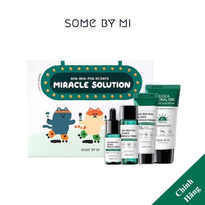 Bộ Sản phẩm Dành Cho Da Mụn Phiên Bản Mới Some By Mi AHA BHA PHA 30 Days Miracle Solution 4-Step Kit (Edition)