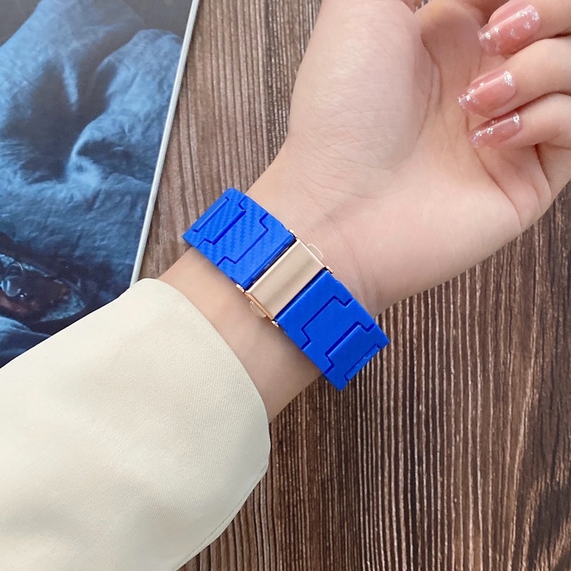 Dây Đeo Họa Tiết Sợi Carbon Nhẹ Cho Đồng Hồ Thông Minh Apple Watch 45mm 44mm 42mm 41mm 40mm 38mm iWatch 7 6 5 4 3 SE