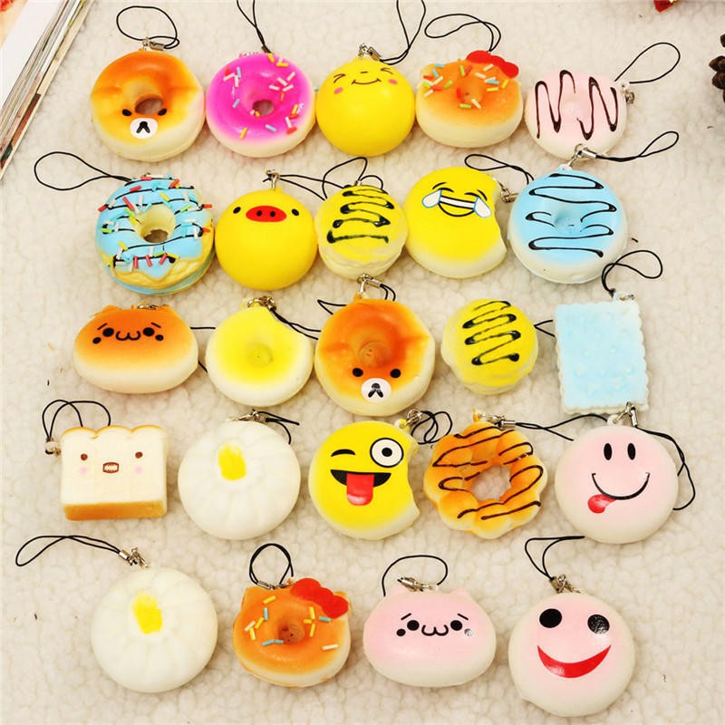 Squishy mini có móc khóa, giá rẻ nhiều hình dễ thương