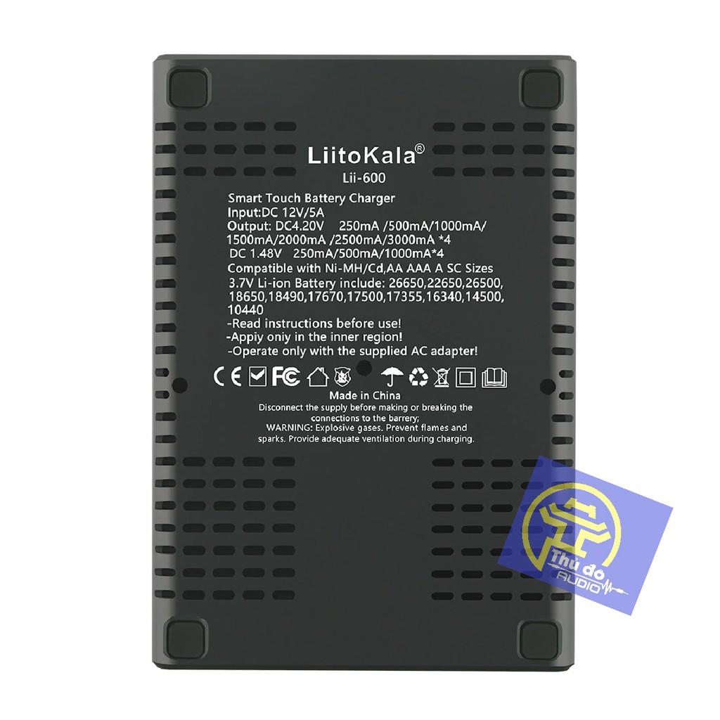 Bộ sạc pin thông minh Liitokala Lii-600, dòng sạc nhanh 3000mA màn hình LCD cảm ứng, test dung lượng pin