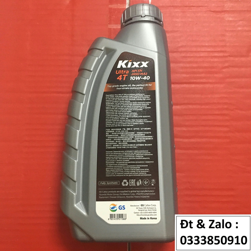 Nhớt xe số tổng hợp toàn phần Kixx Ultra 4T Fully Synthetic 10w40