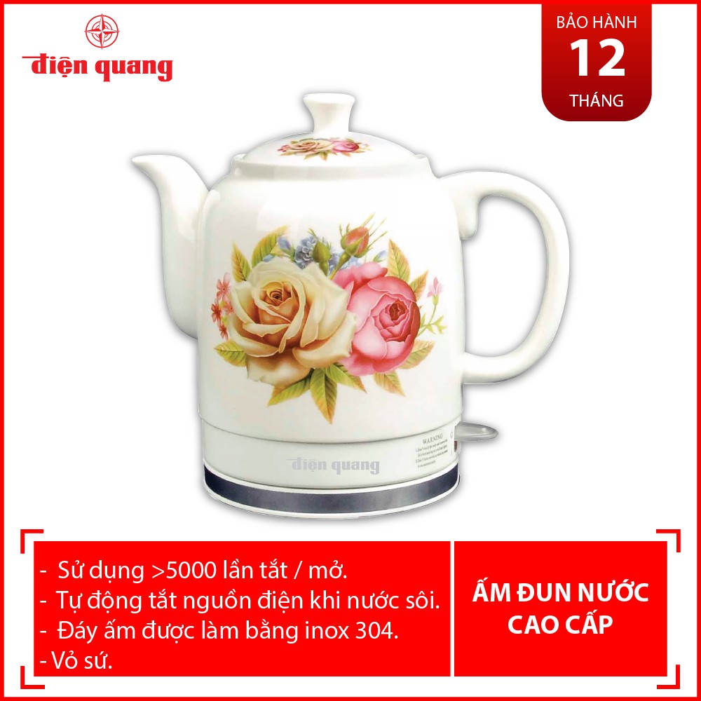 Ấm đun thân sứ siêu tốc Điện Quang ĐQ CEKT05 1515 B