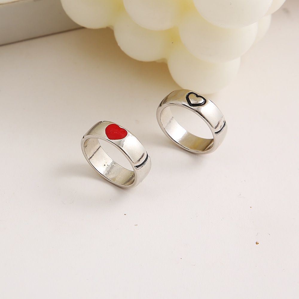 Bộ 2 Nhẫn Hình Trái Tim Đơn Giản Lãng Mạn Thời Trang Cho Cặp Đôi