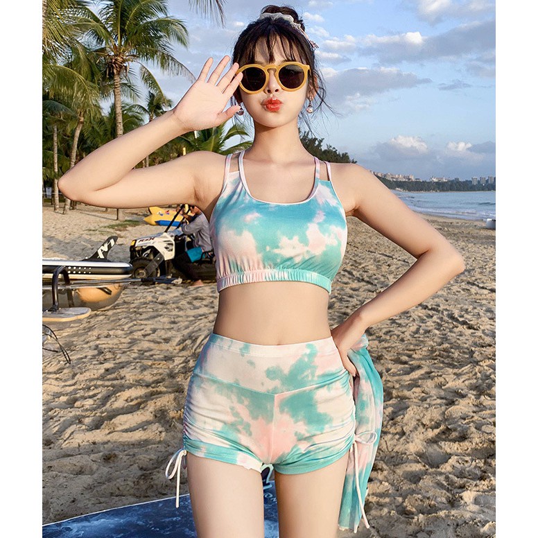 Bộ Đồ Bơi Nữ Bikini 3 Mảnh Kiểu Dáng Thể Thao - Bộ Quần Áo Đi Biển Đẹp M0065