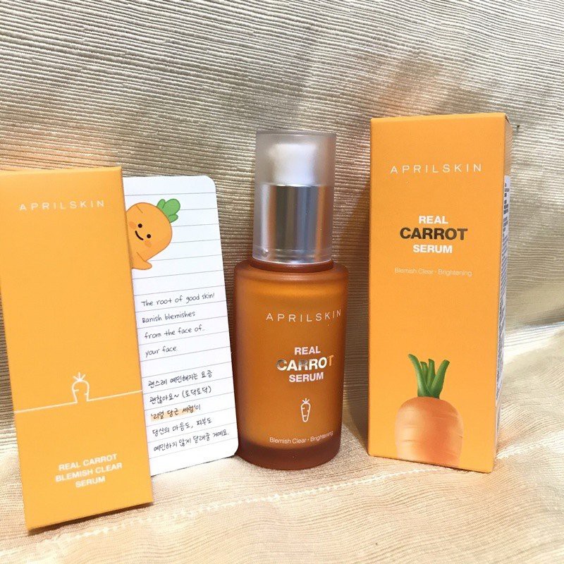 [Mini size 10ml] Tinh Chất Cà Rốt Giảm Mụn, Dưỡng Sáng Da AprilSkin Real Carrot Blemish Clear Serum 10ml